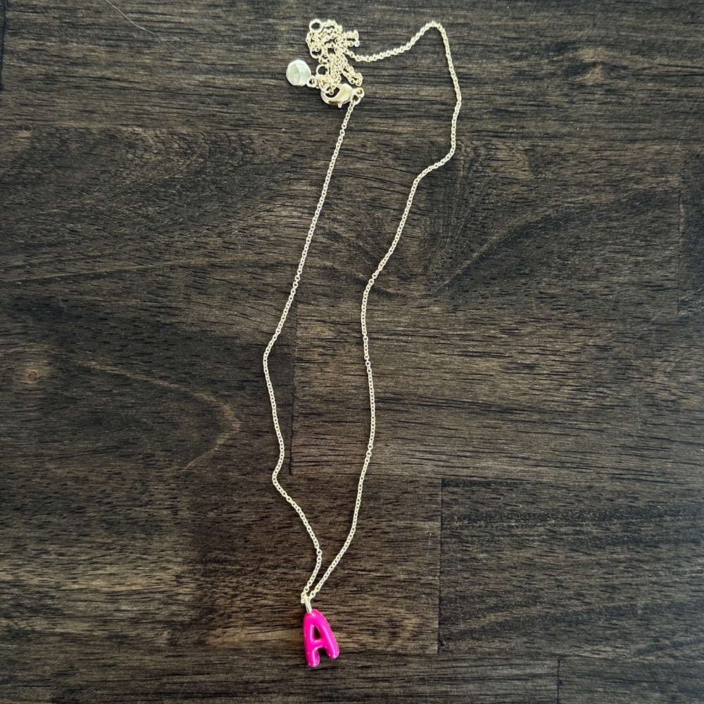 BaubleBar🩷 NWT Mini Bubble Initial Enamel Necklace - A